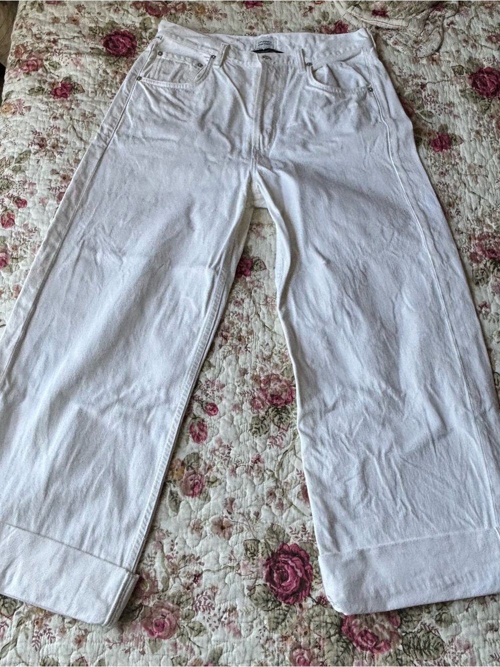Citizens Of Humanity White Wide-Leg Jeans
